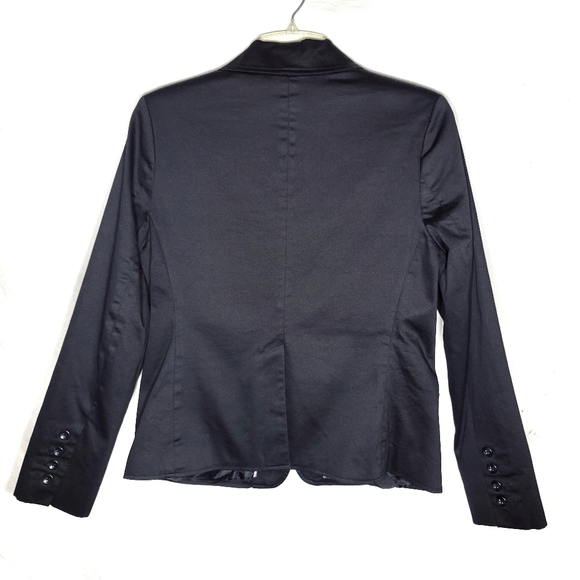 Black blazer 10 longsleeve business suit women's jacket button lined ten - Picture 4 of 6